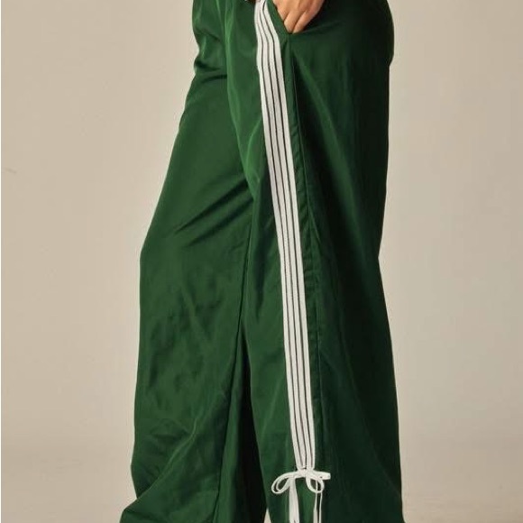 Forest Green Women's Joggers with Stripe Detail - Picture 2 of 5